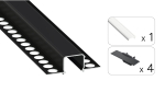TEKKNI MOSSO Set, black, transparent cover, 2.02 m