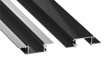 Lumines profile type ZATI lacquered black, without perforation 1 m