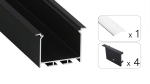 TEKKNI HEDE Set, black, transparent cover, 3 m