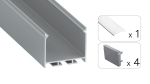 TEKKNI NORS Set, silver, transparent cover, 3 m