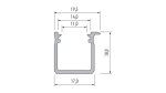 Lumines profile type J anodized inox, 3 m