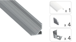 TEKKNI ARRE Set, silver, frozen cover, 3 m
