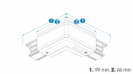 L-angle connector for 3-phase track XTS34-1 LEFT, gray