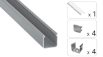 TEKKNI HELSE Set, silver, transparent cover, 3 m 2.0