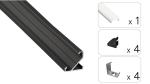 TEKKNI BARDE Set, black, milky cover, 2.02 m