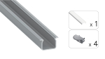 TEKKNI UHRE Set, silver, transparent cover, 3 m